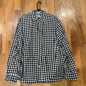 Jcrew secret wash slim fit XL black gingham shirt